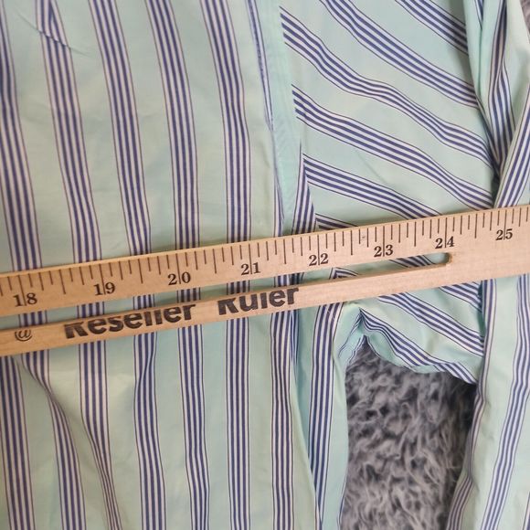 Faconnable Shirt Men Extra Large Blue Stripped Casual Button Down Designed in FR - Picture 7 of 9